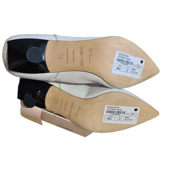 Sergio Rossi White Leather Over the Knee Boots IT 36 US 6 - Picture 11 of 16